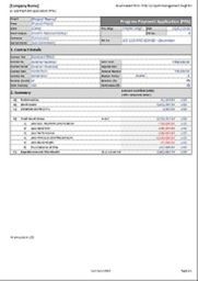 Progress Payment Application Template